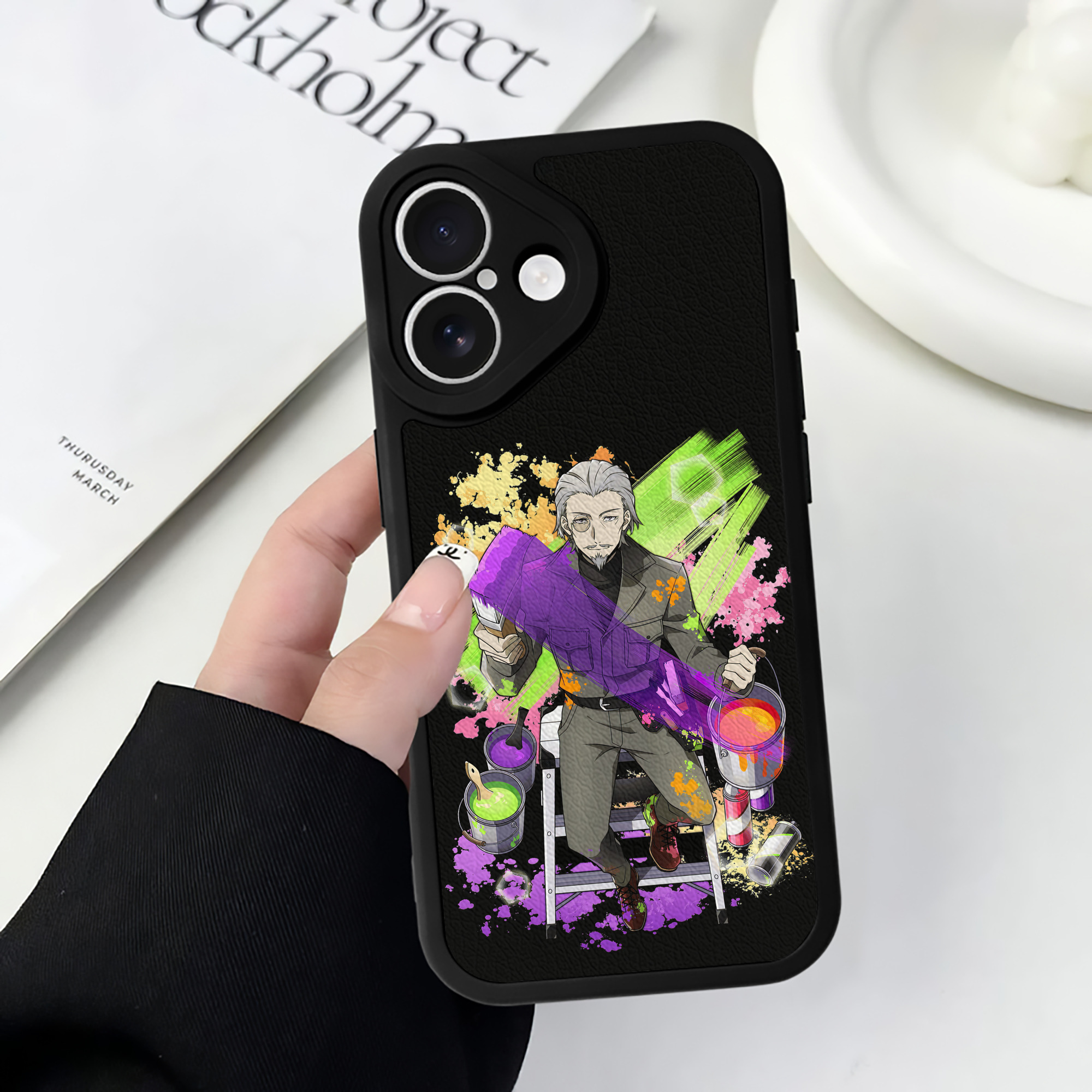 （画像用） 文豪ストレイドッグス Bungo Stray Dogs 【iPhone 16シリーズ対応】シリコンスマホケース（レザー調） 材質：シリコン
